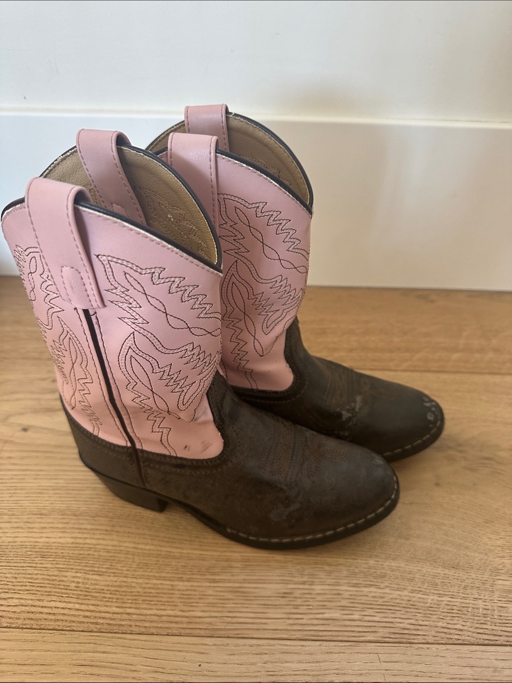 Smoky Mountain Kids Pink and Brown Western Cowboy Boots - 1